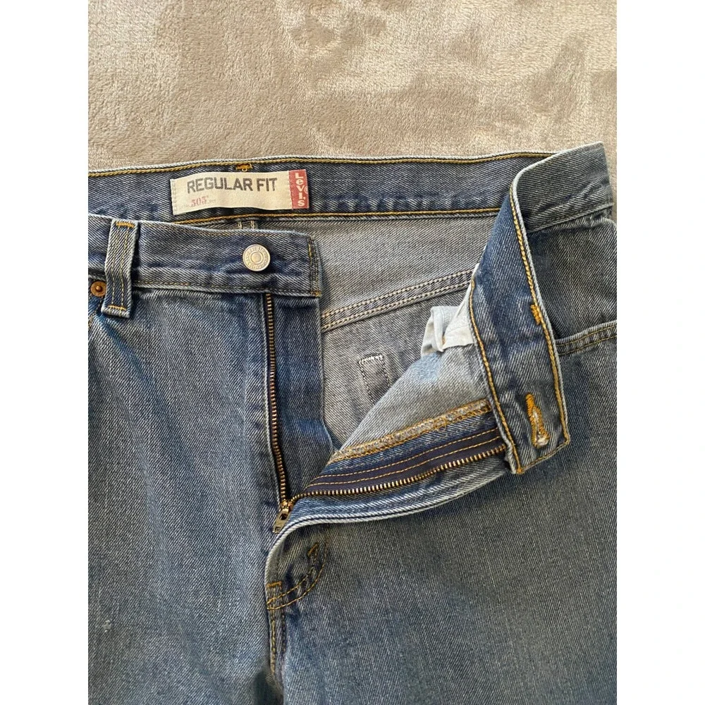 Levi's Jeans Men 36x30‎ Faded Blue 505 Regular Fit Cotton Denim Workwear Casual